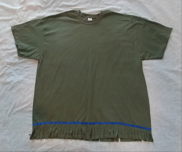 Hebrew Israelite T-Shirt w/ Fringes  (Olive)