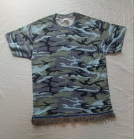 Hebrew Israelite (Light Blue Camo) T-Shirt w/ Premium Black or Silver Fringes
