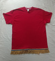 Hebrew Israelite Shirt w/ Premium Gold Fringes (Red)