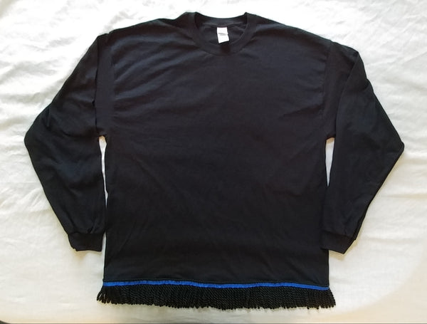 Hebrew Israelite Long-sleeve Shirt w/ Premium Black Fringes