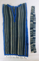 Hebrew Israelite 'Antique Indigo Fabric' Holy Garment w/ Tassel Fringes & Matching Belt/Headwrap