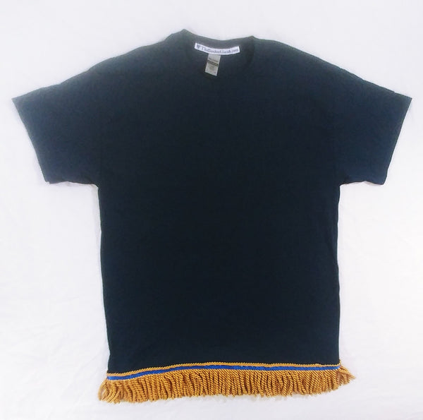 Hebrew Israelite T-Shirt w/ Premium Gold Fringes (Dark Blue)