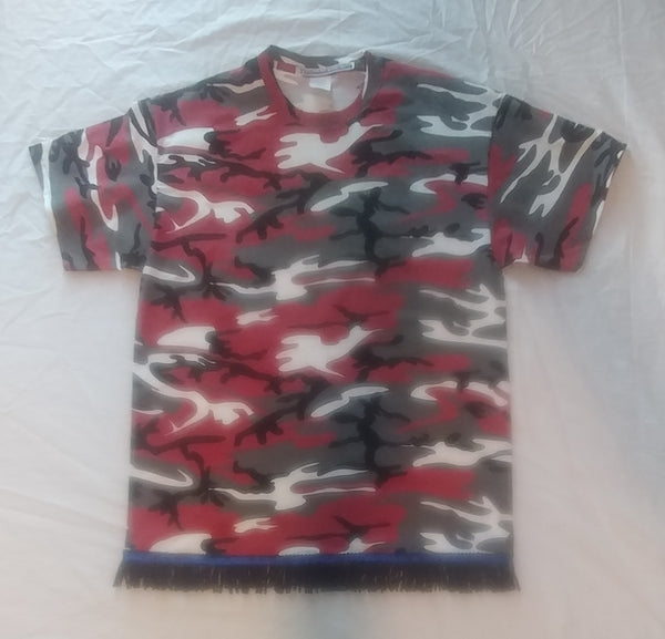Hebrew Israelite (Red Camo) T-Shirt w/ Premium Black or White Fringes