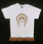 Camiseta de la tribu hebrea israelita de GAD con flecos dorados, blancos o cortados a mano