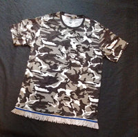 Hebrew Israelite T-Shirt w/ Thin White Fringes - SIZE MEDIUM ONLY (CITY CAMO)
