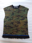 Hebrew Israelite Heavy Cotton Tank Top w/ Black or Gold Bullion Fringes (Camo)