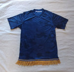 Camisa hebrea israelita (camuflaje azul) con flecos dorados premium