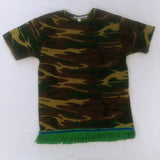 Hebrew Israelite (Camo) T-Shirt w/ Premium Black, White or Green Fringes