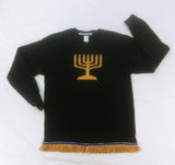Holy Menorah (Long-Sleeve) T-Shirt  w/ Premium Fringes
