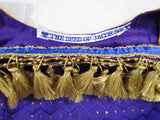 Prenda hebrea israelita real púrpura/oro con flecos de borla de oro