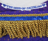 Caftán real bordado israelita hebreo con flecos de lingotes de oro
