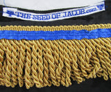 Camisa Dashiki bordada israelita hebrea con flecos dorados