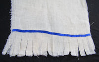 Prenda hebrea israelita de 'cilicio y ceniza' con flecos (blanco)