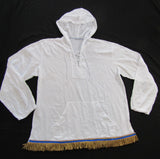 Prenda con capucha hebrea israelita 100% algodón con flecos dorados, blancos o morados