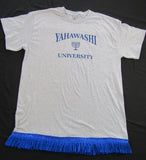 Hebrew Israelite "YAHAWASHI University" T-Shirt w/ Blue, Silver or Purple Fringes