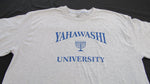 Camiseta hebrea israelita "YAHAWASHI University" con flecos azules, plateados o morados