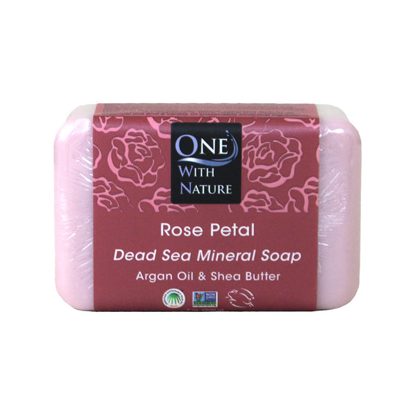 Jabón mineral del Mar Muerto con pétalos de rosa